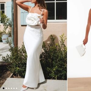 Show Me Your MuMu White Maxi Slip Skirt